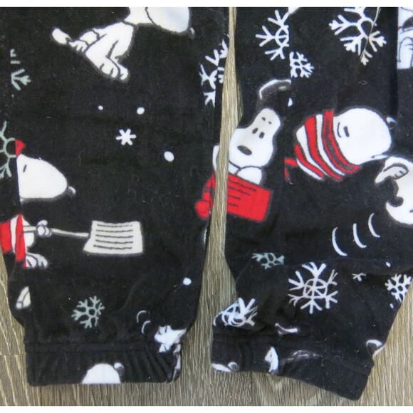 PEANUTS Snoopy Woodstock Fleece Pajama Pants Size XS 0/2 Winter Snowflakes Warm - Picture 4 of 8